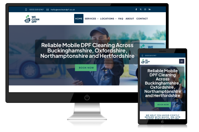 We Clean DPF - Website designed by Steony